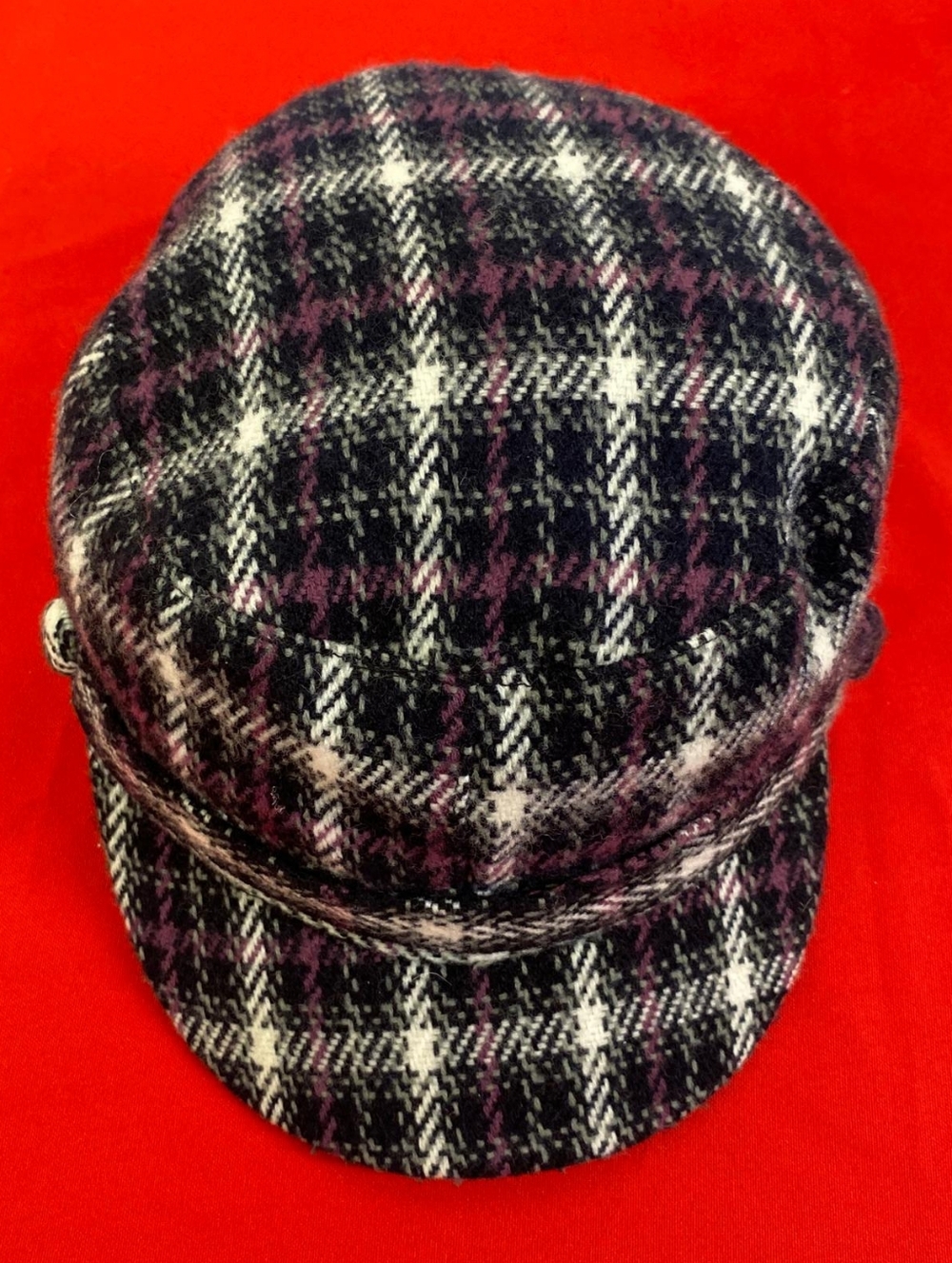 Manhattan Hat Company Purple Plaid Newsboy Cap Size One